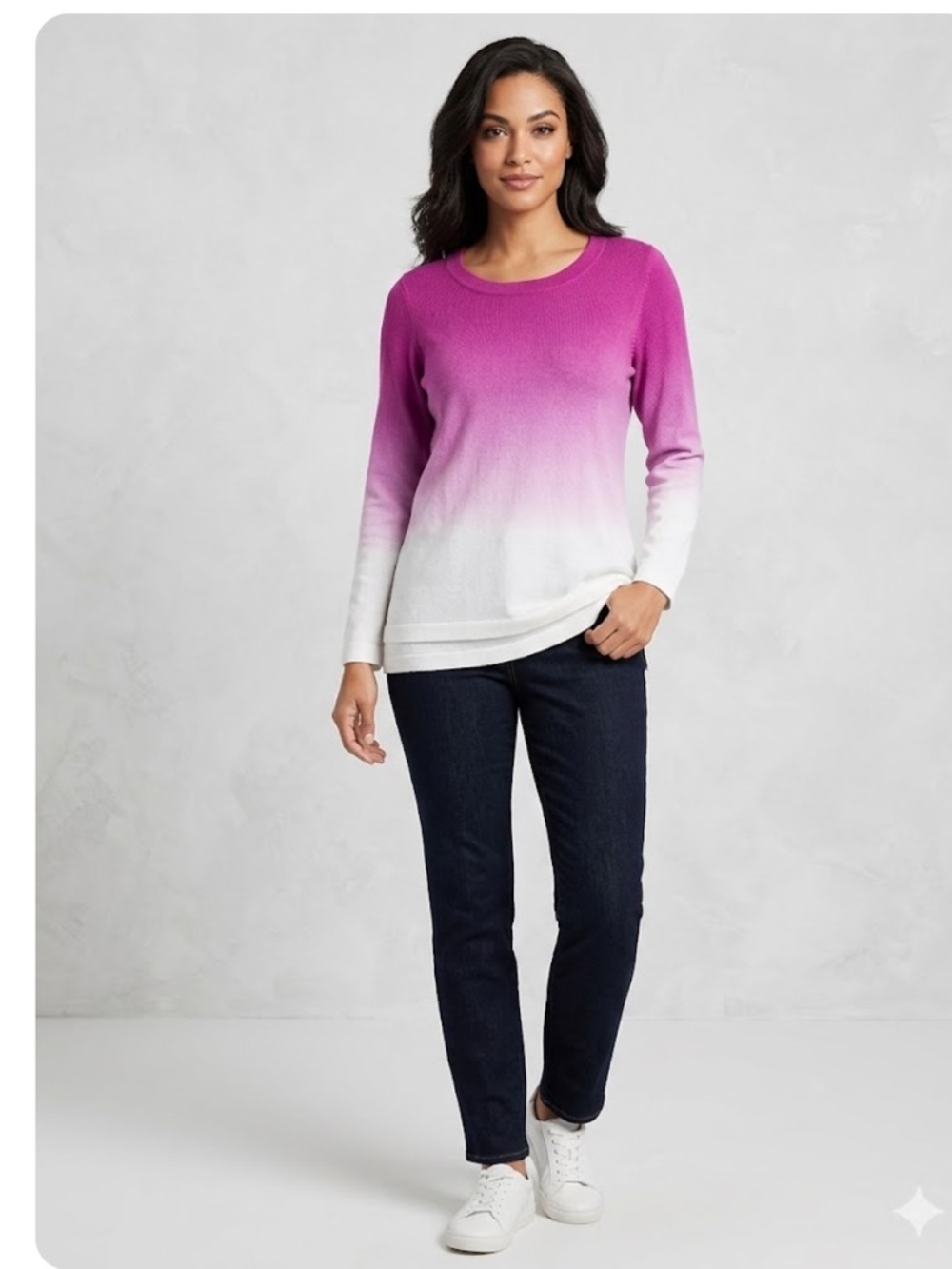 Isaac Mizrahi Live! Fuchsia Crewneck Sweater 777